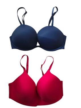 Bundle Victoria's Secret PINK Wear Everywhere Super Push Up + No Wire Bra 34D
